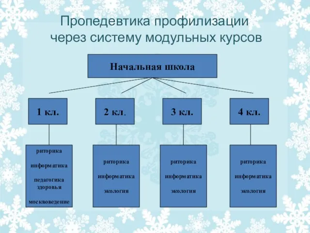 Пропедевтика профилизации через систему модульных курсов Начальная школа 1 кл. 2 кл.