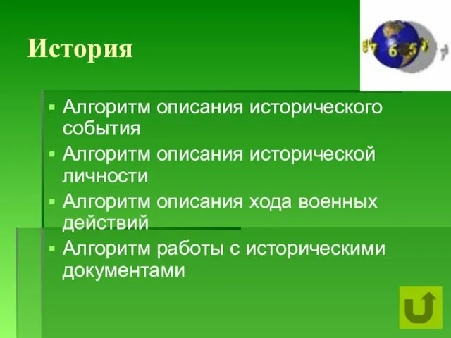 История Алгоритм описания исторического события Алгоритм описания исторической личности Алгоритм описания хода