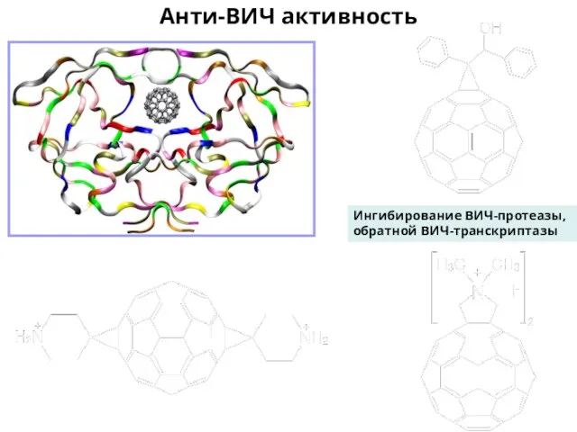 Анти-ВИЧ активность Ингибирование ВИЧ-протеазы, обратной ВИЧ-транскриптазы