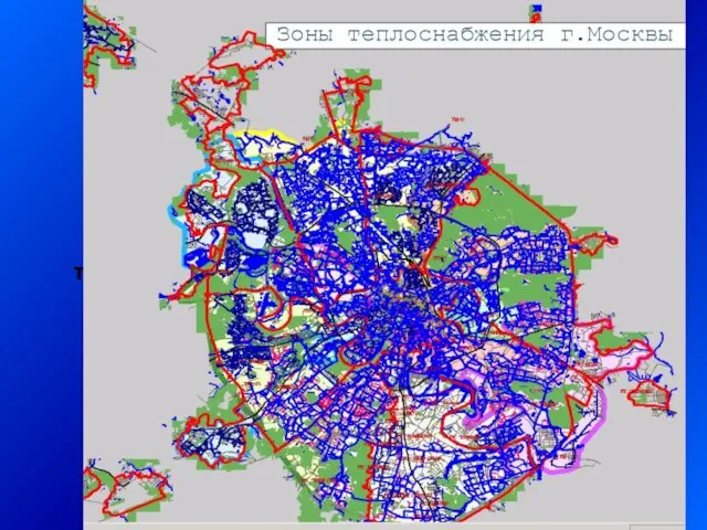 Топологическая модель магистральных тепловых сетей СВАО, привязанная к плану города