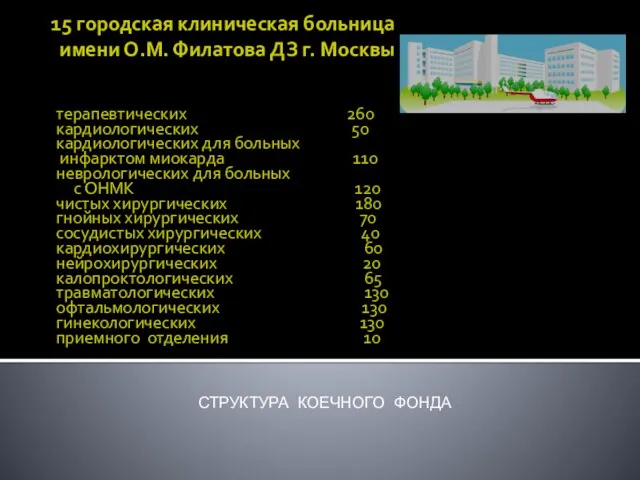 15 городская клиническая больница имени О.М. Филатова ДЗ г. Москвы терапевтических 260