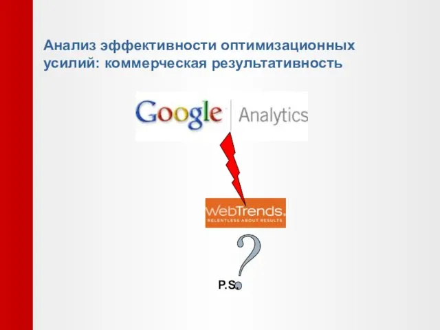 Анализ эффективности оптимизационных усилий: коммерческая результативность ? P.S.