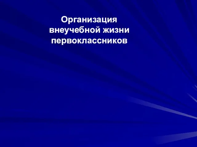 Организация внеучебной жизни первоклассников