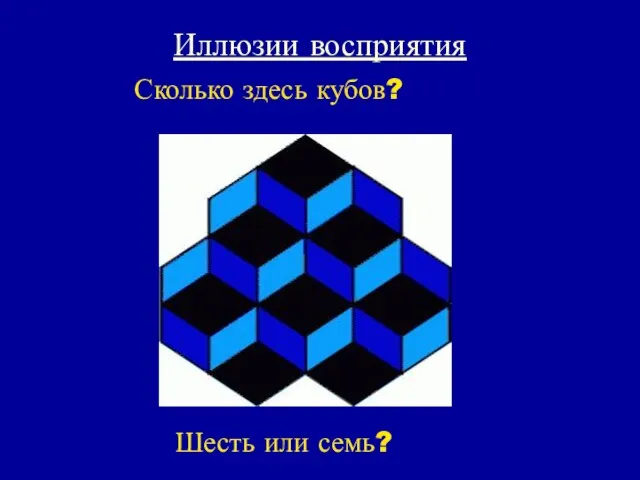 Иллюзии восприятия Шесть или семь? Сколько здесь кубов?