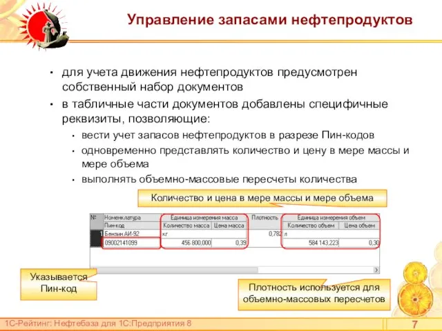 Управление запасами нефтепродуктов для учета движения нефтепродуктов предусмотрен собственный набор документов в