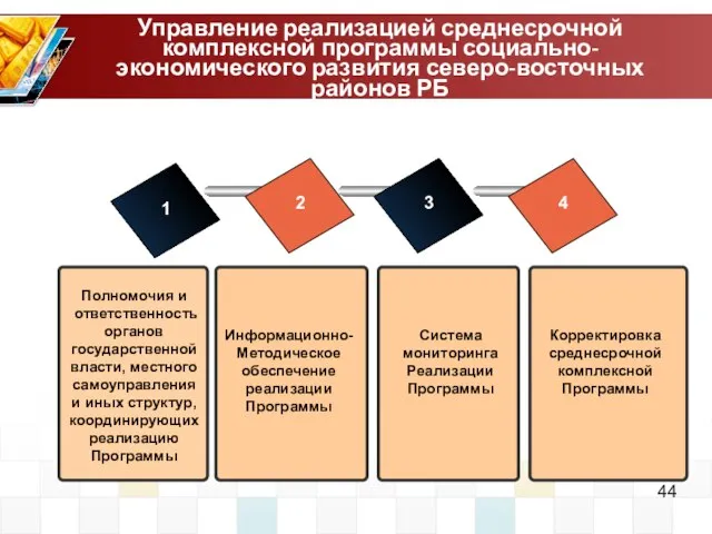 Управление реализацией среднесрочной комплексной программы социально-экономического развития северо-восточных районов РБ 1 2