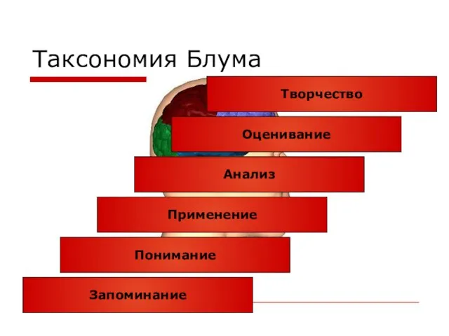 Таксономия Блума Запоминание Понимание Применение Анализ Оценивание Творчество