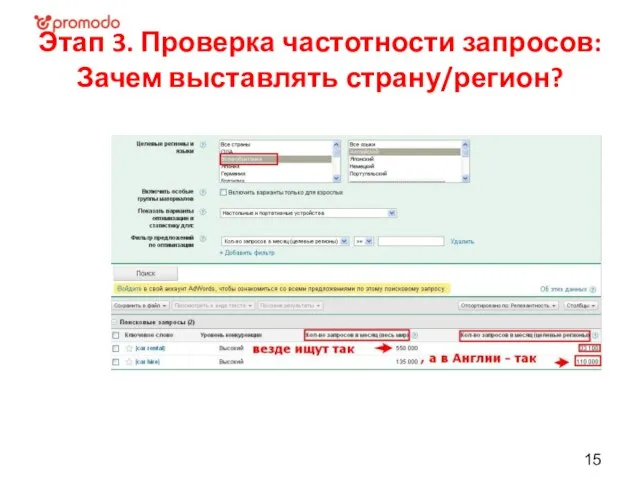 Этап 3. Проверка частотности запросов: Зачем выставлять страну/регион?