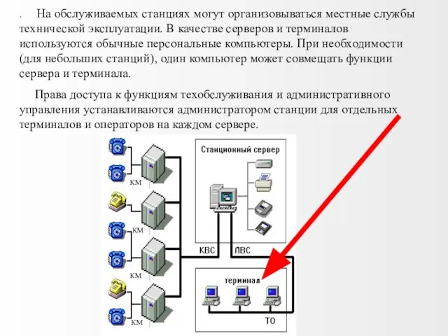 . На обслуживаемых станциях могут организовываться местные службы технической эксплуатации. В качестве