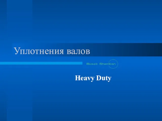 Уплотнения валов Heavy Duty