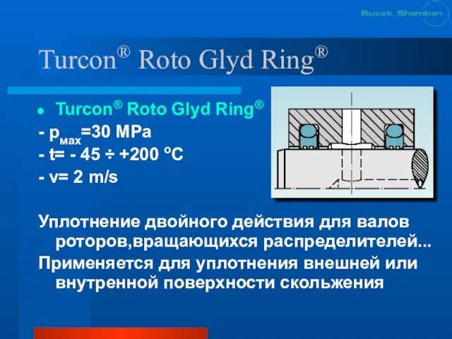 Turcon® Roto Glyd Ring® Turcon® Roto Glyd Ring® - рмах=30 МРа -