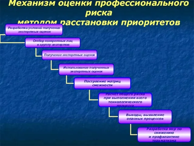 Механизм оценки профессионального риска методом расстановки приоритетов