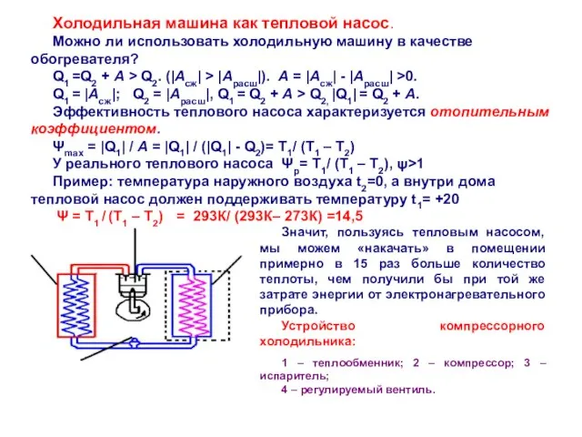 Холодильная машина как тепловой насос. Можно ли использовать холодильную машину в качестве