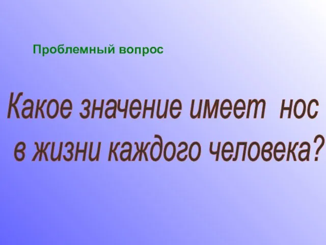 Какое значение имеет нос в жизни каждого человека? Проблемный вопрос