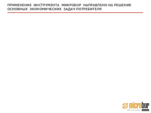 ПРИМЕНЕНИЕ ИНСТРУМЕНТА МИКРОБОР НАПРАВЛЕНО НА РЕШЕНИЕ ОСНОВНЫХ ЭКОНОМИЧЕСКИХ ЗАДАЧ ПОТРЕБИТЕЛЯ