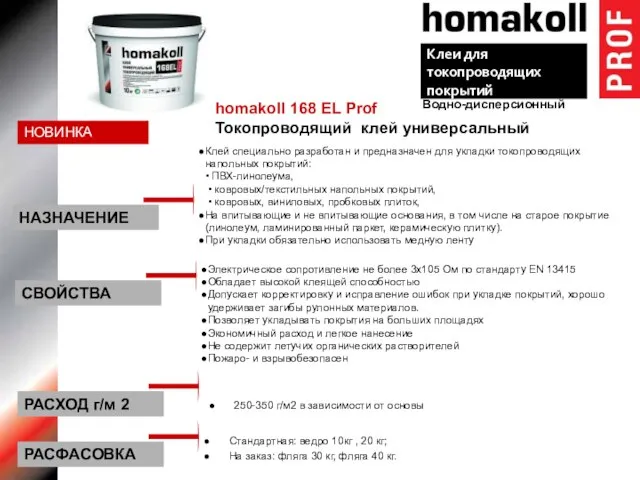 homakoll 168 EL Prof Токопроводящий клей универсальный Клей специально разработан и предназначен