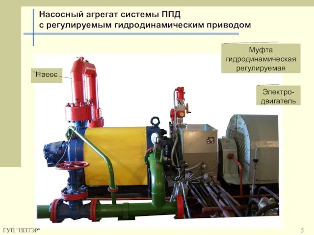 ГУП "ИПТЭР" Насосный агрегат системы ППД с регулируемым гидродинамическим приводом Насос Электро-двигатель Муфта гидродинамическая регулируемая