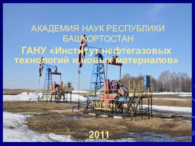 АКАДЕМИЯ НАУК РЕСПУБЛИКИ БАШКОРТОСТАН ГАНУ «Институт нефтегазовых технологий и новых материалов» 2011