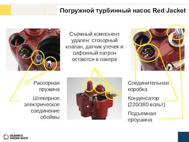 Съемный компонент удален: стопорный клапан, датчик утечек и сифонный патрон остаются в