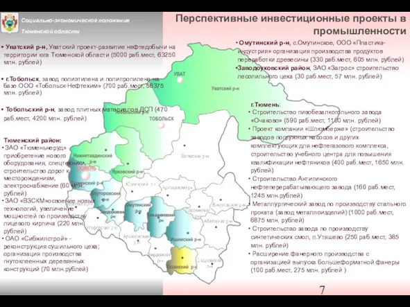 Перспективные инвестиционные проекты в промышленности Уватский р-н, Уватский проект-развитие нефтедобычи на территории