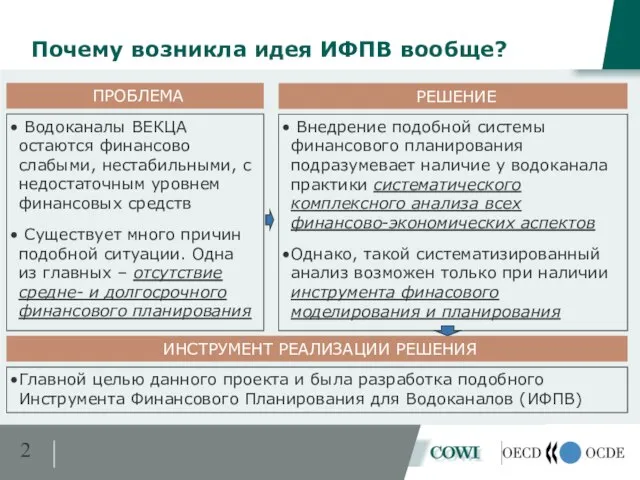 Почему возникла идея ИФПВ вообще? Водоканалы ВЕКЦА остаются финансово слабыми, нестабильными, с