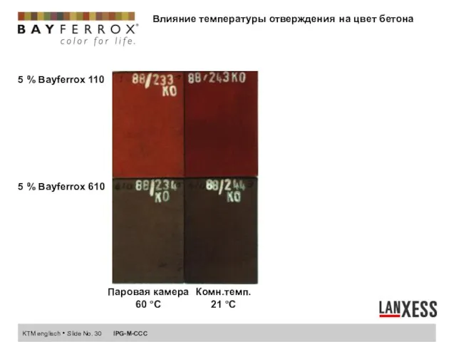 Влияние температуры отверждения на цвет бетона