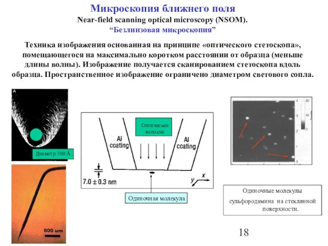 Микроскопия ближнего поля Near-field scanning optical microscopy (NSOM). “Безлинзовая микроскопия” Техника изображения