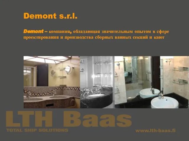 Demont s.r.l. Demont – компания, обладающая значительным опытом в сфере проектирования и