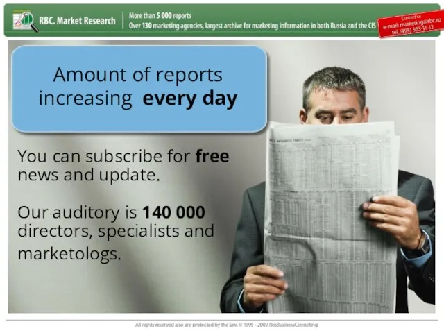 Amount of reports increasing every day You can subscribe for free news