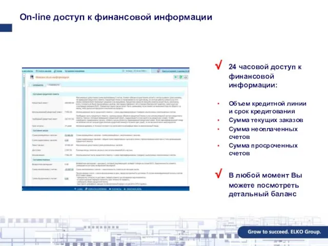 On-line доступ к финансовой информации 24 часовой доступ к финансовой информации: Объем