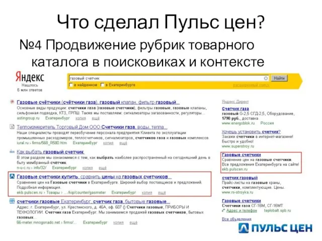 Что сделал Пульс цен? №4 Продвижение рубрик товарного каталога в поисковиках и контексте