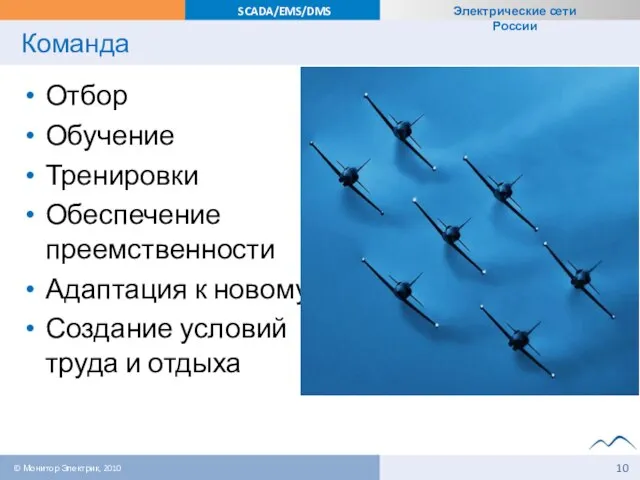 Команда Отбор Обучение Тренировки Обеспечение преемственности Адаптация к новому Создание условий труда