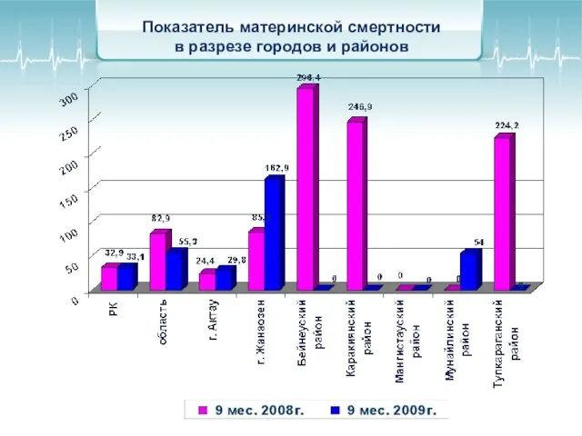 Показатель материнской смертности в разрезе городов и районов