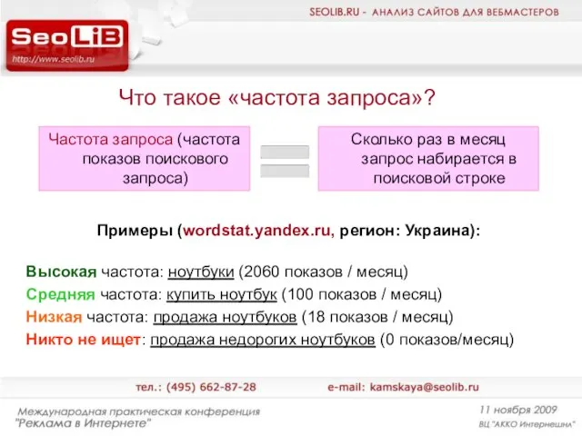 Что такое «частота запроса»? Частота запроса (частота показов поискового запроса) Сколько раз