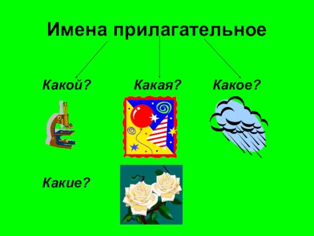 Имена прилагательное Какой? Какая? Какое? Какие?