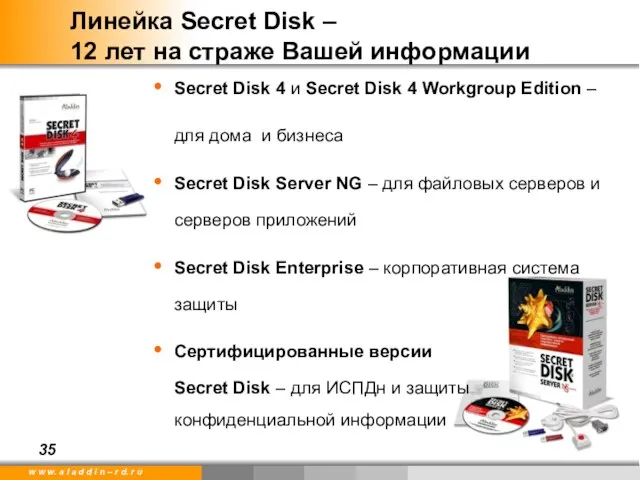 Линейка Secret Disk – 12 лет на страже Вашей информации Secret Disk