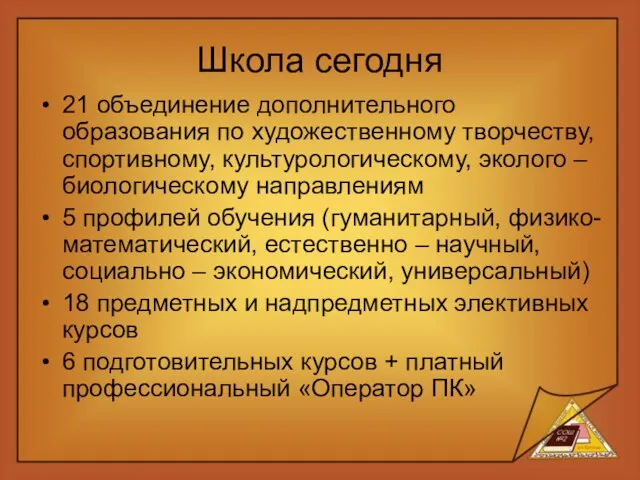 Школа сегодня 21 объединение дополнительного образования по художественному творчеству, спортивному, культурологическому, эколого