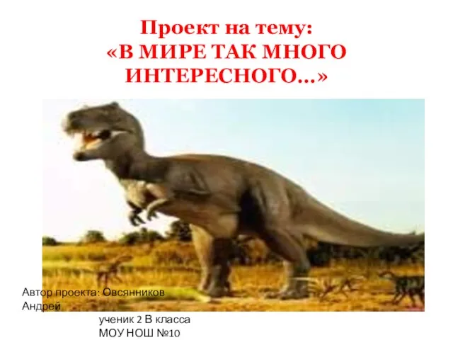 Проект на тему: «В МИРЕ ТАК МНОГО ИНТЕРЕСНОГО…» Автор проекта: Овсянников Андрей