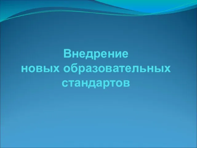 Внедрение новых образовательных стандартов