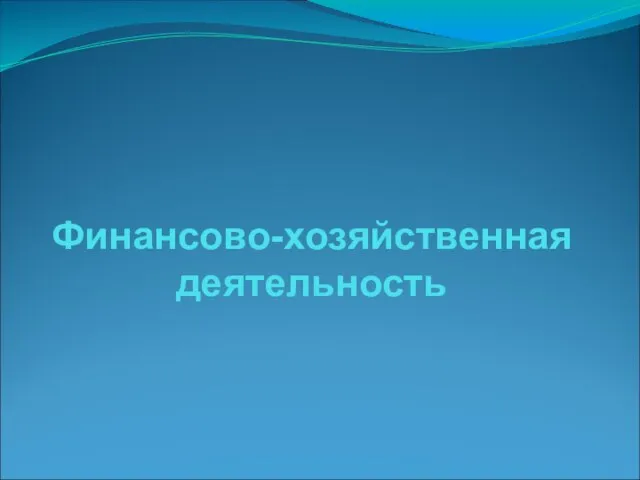 Финансово-хозяйственная деятельность