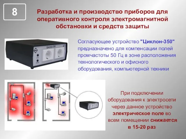 Разработка и производство приборов для оперативного контроля электромагнитной обстановки и средств защиты