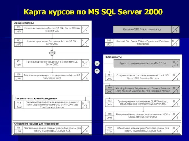 Карта курсов по MS SQL Server 2000