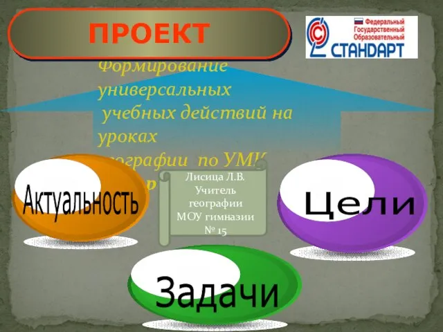 Формирование универсальных учебных действий на уроках географии по УМК «Сферы» ПРОЕКТ Актуальность