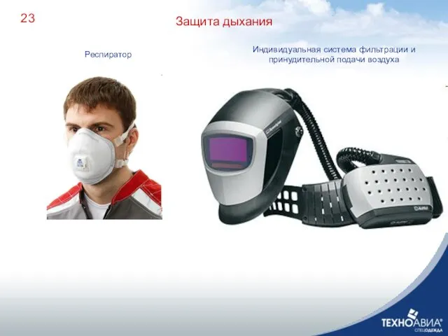 Защита дыхания Респиратор Индивидуальная система фильтрации и принудительной подачи воздуха 23