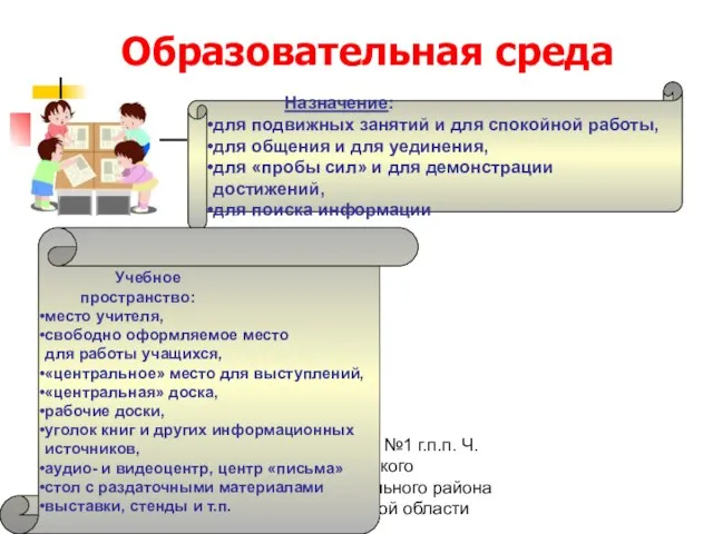 МОУ СОШ №1 г.п.п. Ч. Боры Буйского муниципального района Костромской области Назначение: