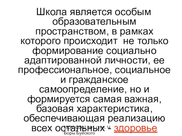 МОУ СОШ №1 г.п.п. Ч. Боры Буйского муниципального района Костромской области Школа