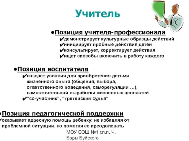 МОУ СОШ №1 г.п.п. Ч. Боры Буйского муниципального района Костромской области Позиция