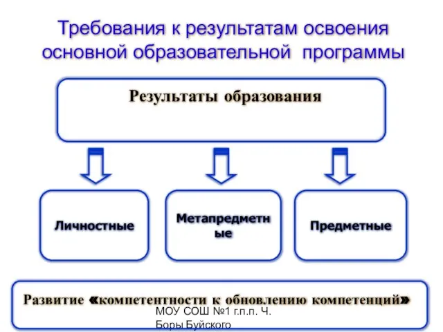 МОУ СОШ №1 г.п.п. Ч. Боры Буйского муниципального района Костромской области Метапредметные