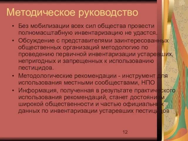 Методическое руководство Без мобилизации всех сил общества провести полномасштабную инвентаризацию не удастся.