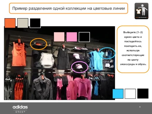 Shop Manager Пример разделения одной коллекции на цветовые линии Выберите (1- 2)